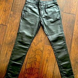 Black Vegan Skinny Leather Pants Jeans size 32